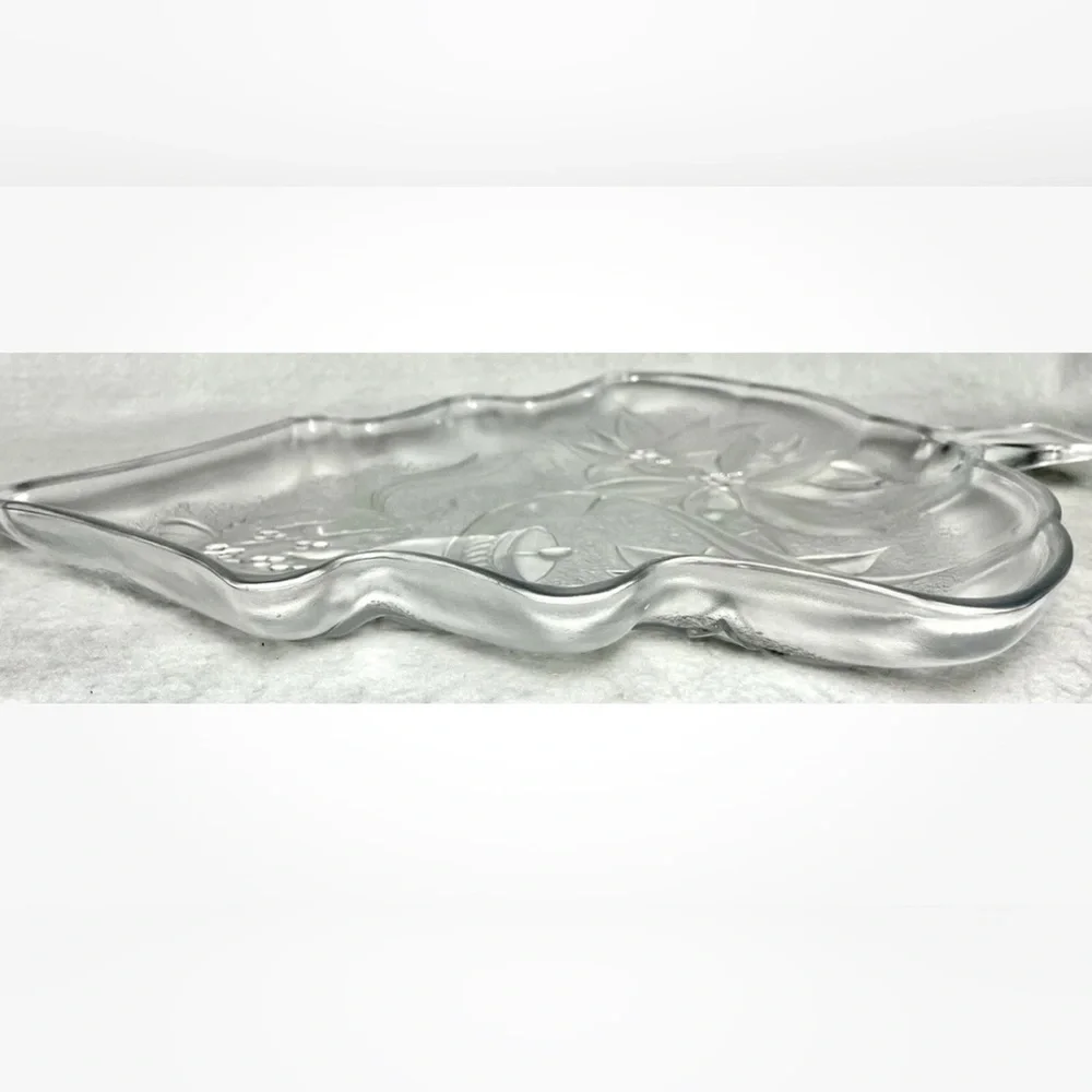 New‎ in Box, Mikasa Crystal Christmas  Tidbit platter Heavy,Clear 13.5” Vintage